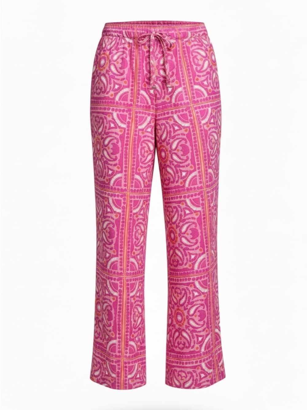 VINEYARD VINES 100% Cotton Vacation Vibe Pull-On Ankle Pants Tassel Drawstring
